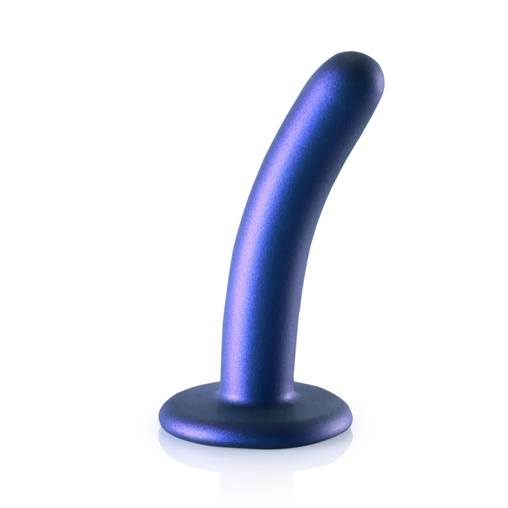 Zachte Siliconen G-Spot Dildo - 5'' / 12 cm - Metallic Blauw