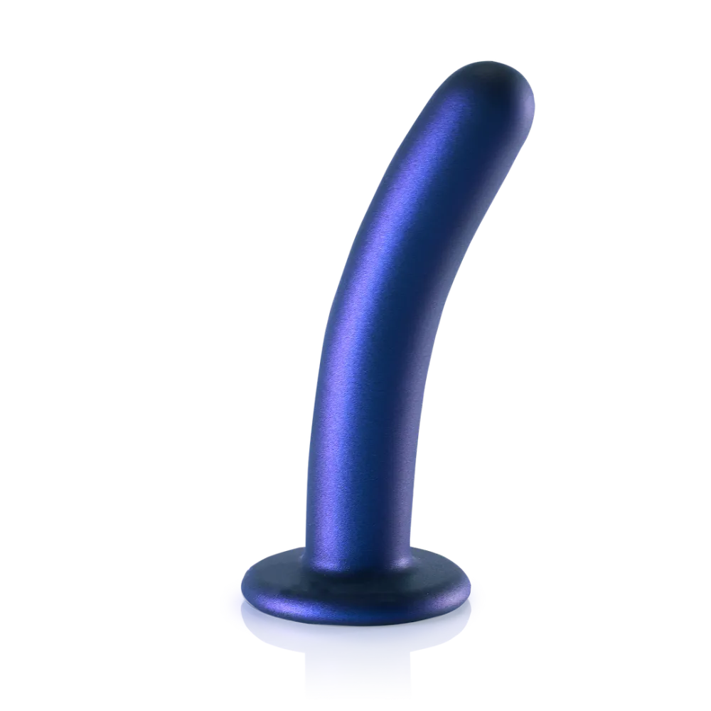 Zachte Silicone G-Spot Dildo - 6'' / 14,5 cm - Metallic Blauw