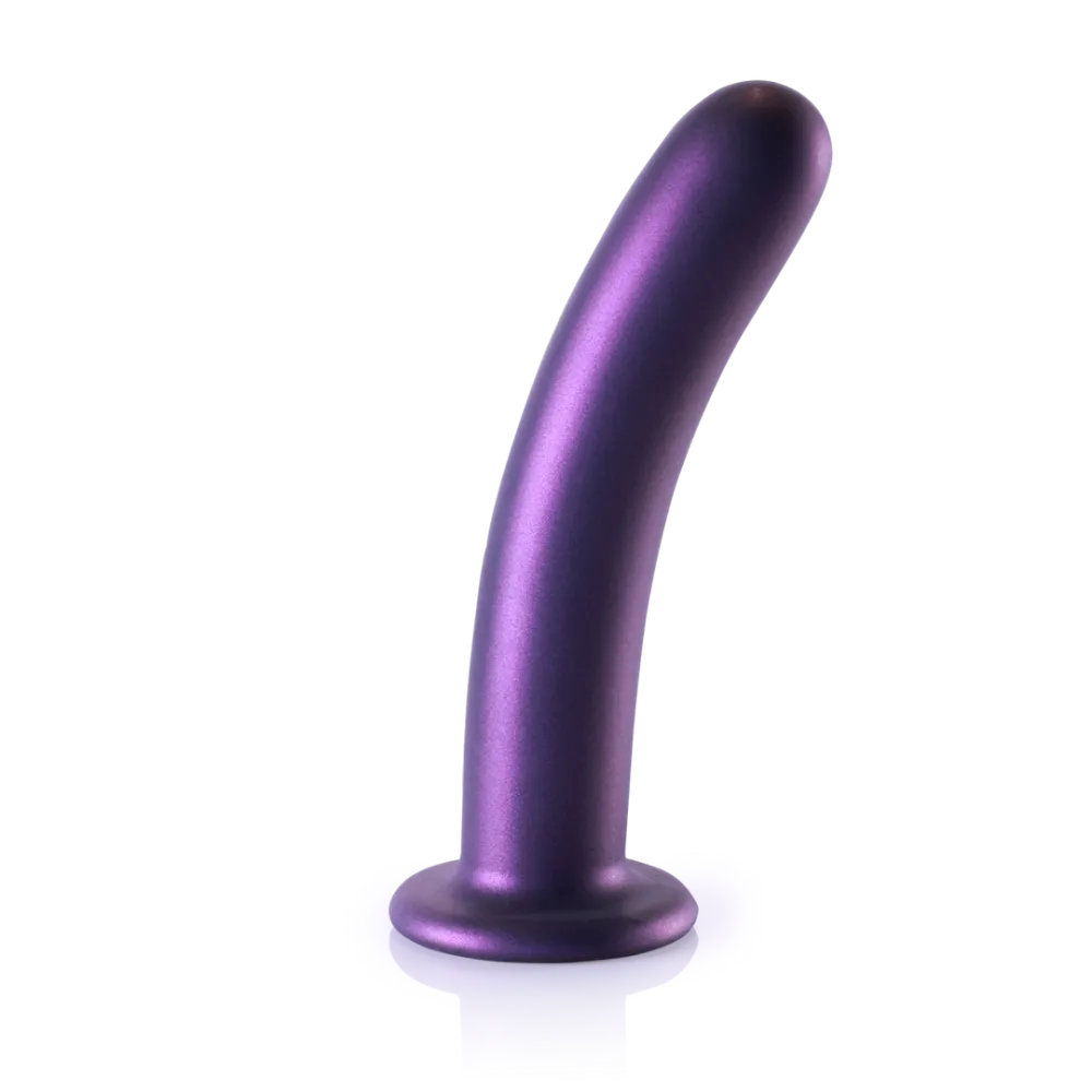 Zachte Siliconen G-Spot Dildo - 7'' / 17 cm - Metallic Paars