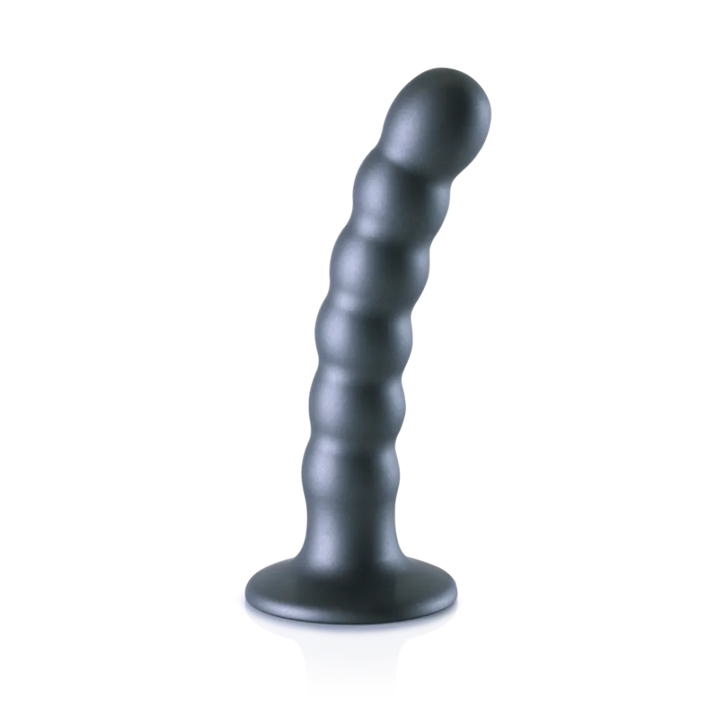 Gekraalde Siliconen G-Spot Dildo - 5'' / 13 cm - Gunmetal