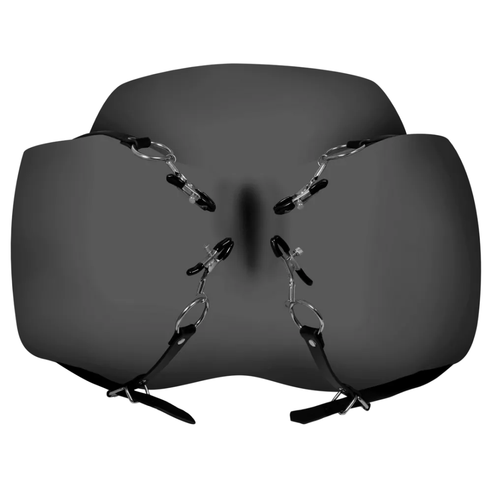 Labia Spreader met Klemmen - Zwart