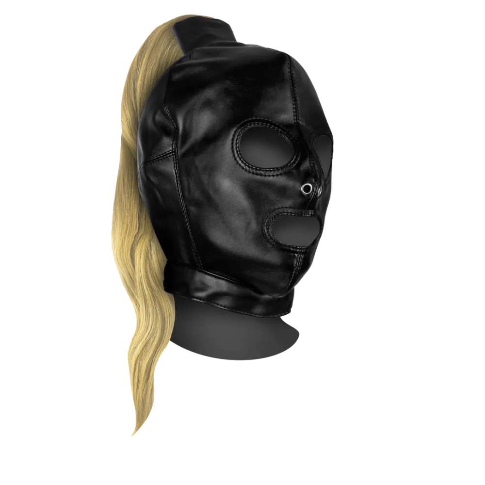 Mask met Blonde Ponytail - Zwart