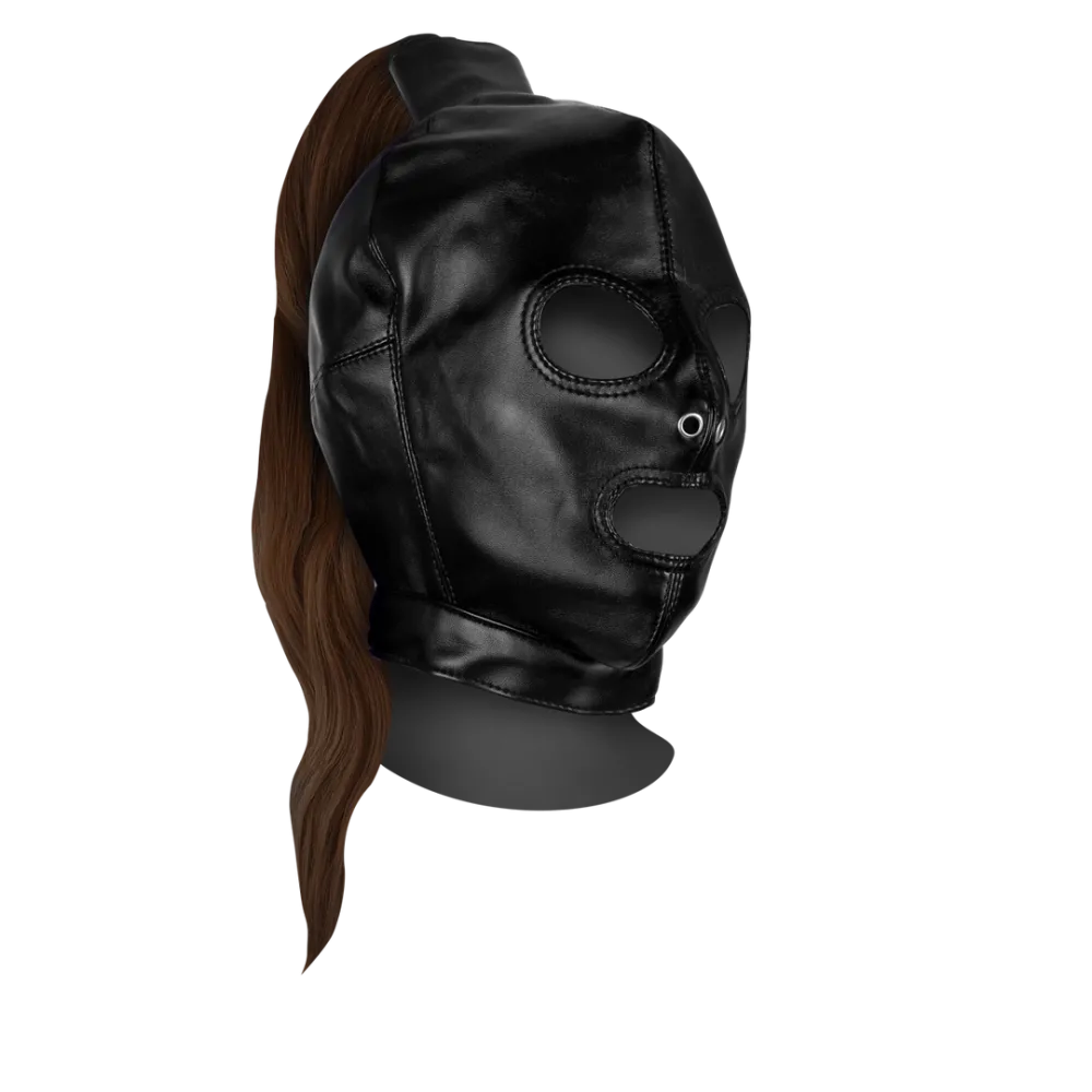 Masker met Bruine Paardenstaart - Zwart