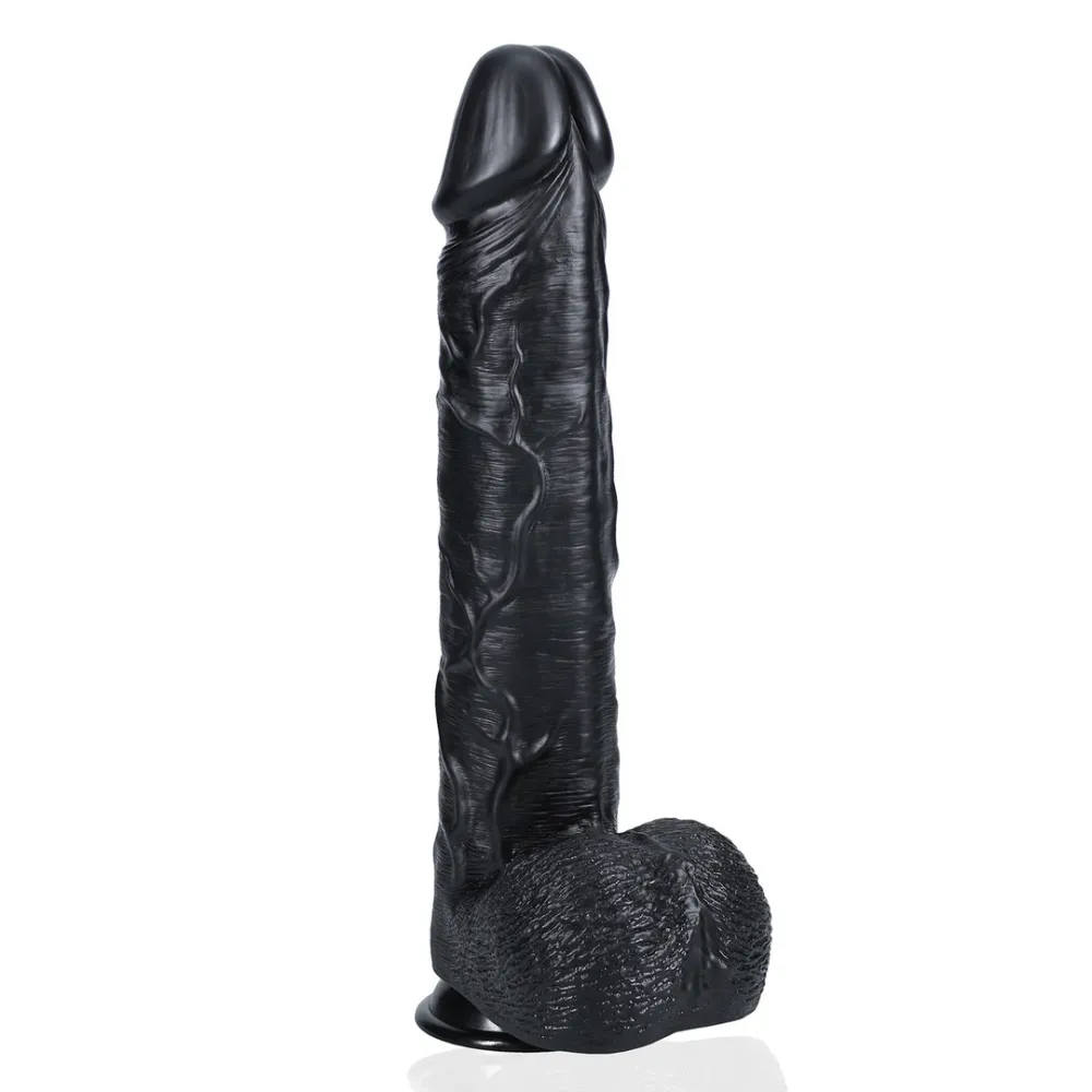 Extra Large Straight met Ballen 15 / 38 cm - Zwart