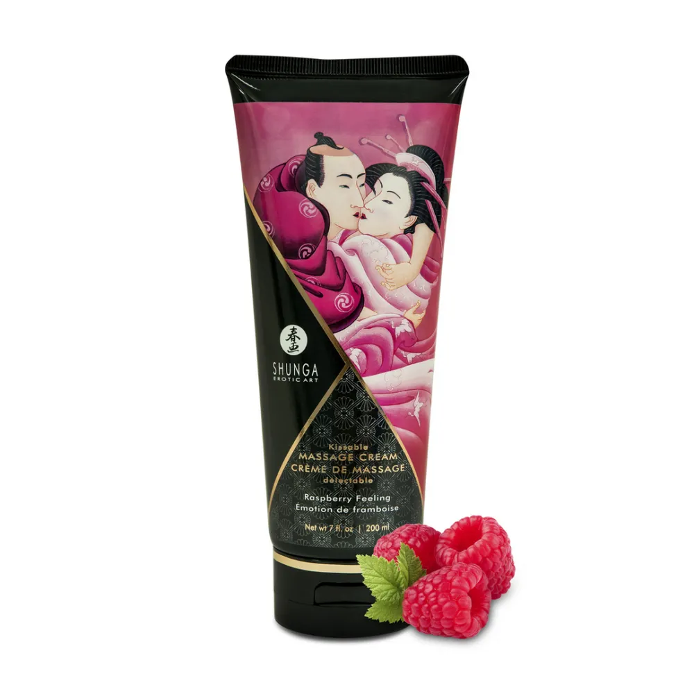Kusbare Massagecrème - Framboosgevoel - 7 floz / 200 ml