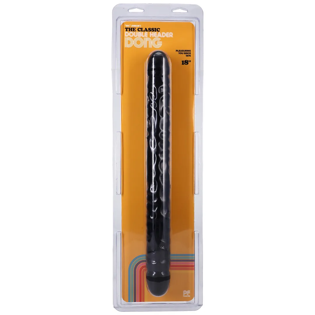 Geaderde Double Header - Dildo met Dubbele Einden - 18 / 45 cm