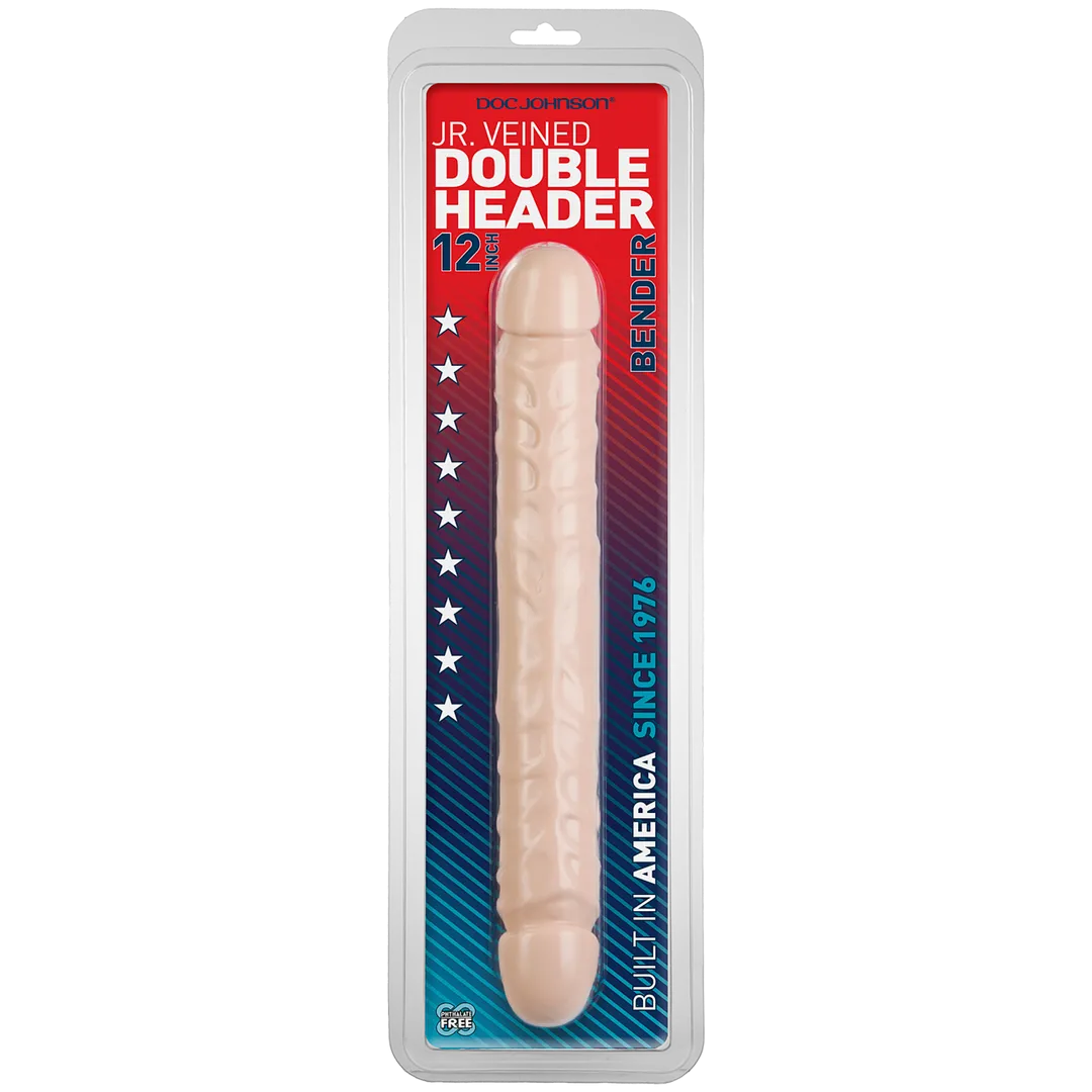 Jr. Veined Double Header - Dildo met Dubbele Einden - 12 / 30 cm
