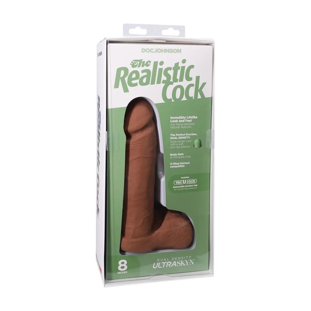 Realistische Cock met Ballen - Verwijderbare Vac-U-Lock Zuignap - ULTRASKYN - 8 / 21 cm - Karamel