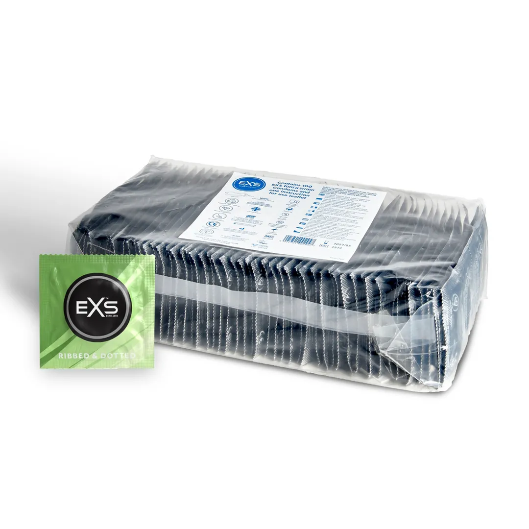 EXS 3 in 1 - Geribbeld, Gevuld en Uitgebreid - Condoms - 100 Stuks