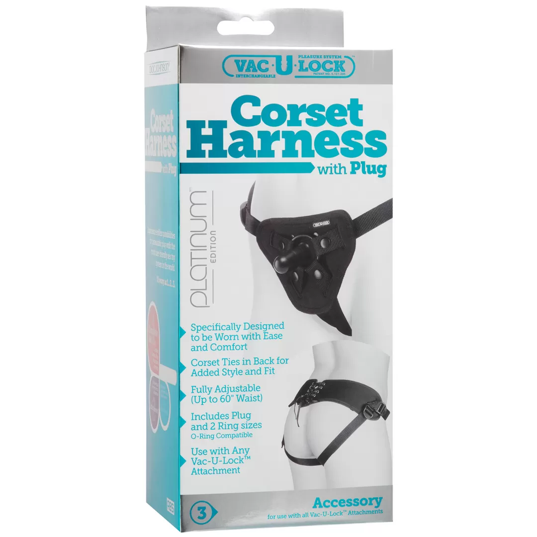 Platina Corset Harness met Plug