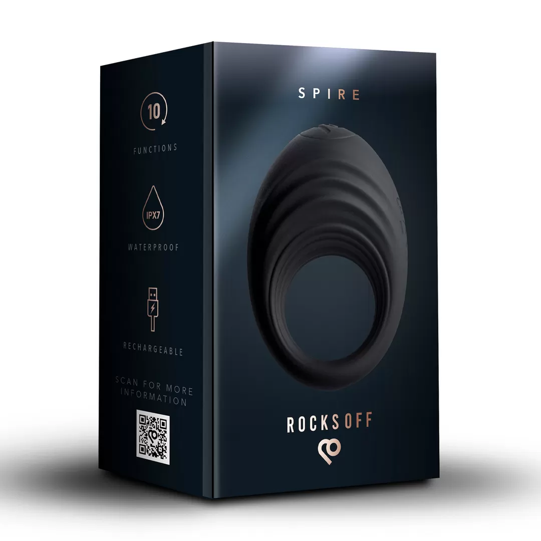 Spire - Vibrerende Cockring - Zwart