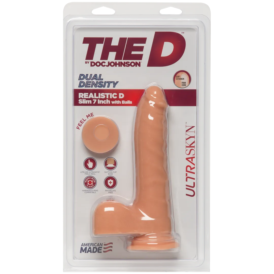 D Slim - Realistic ULTRASKYN Dildo met Ballen - 7 / 18 cm
