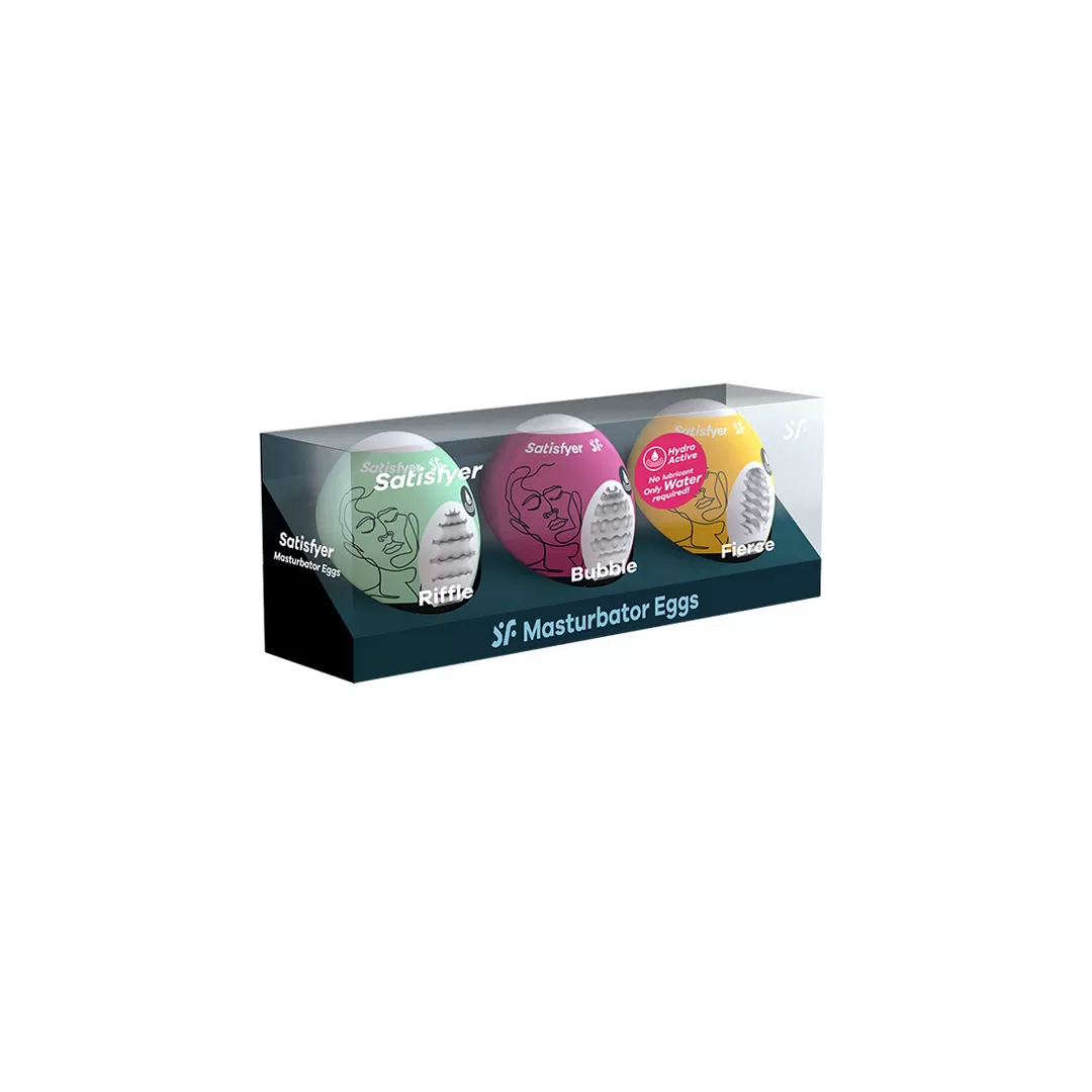 Masturbator Egg Set - Riffle, Bubble, Fierce - 3 Stuks