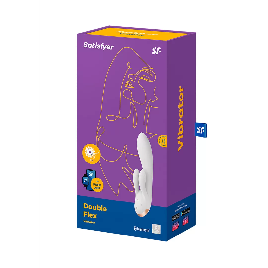 Dubbele Flex - Rabbit Vibrator - Wit