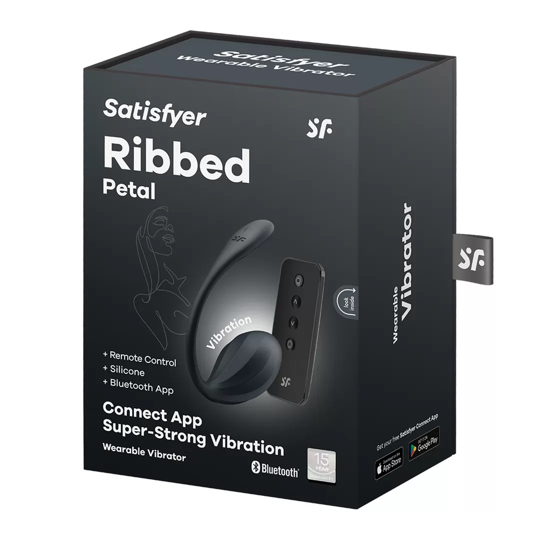 Ribbed Petal Connect App - Draagbare Koppel Vibrator - Zwart