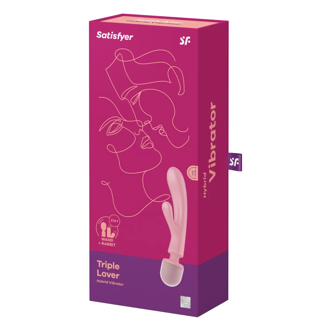 Triple Lover - Hybrid Wand Vibrator - Roze