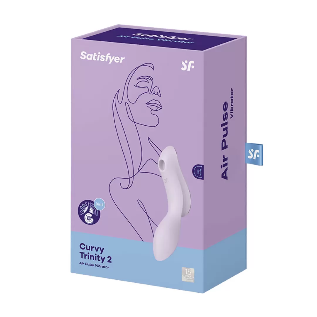 Curvy Trinity 2 - Invoegbare Luchtpulsvibrator - Violet