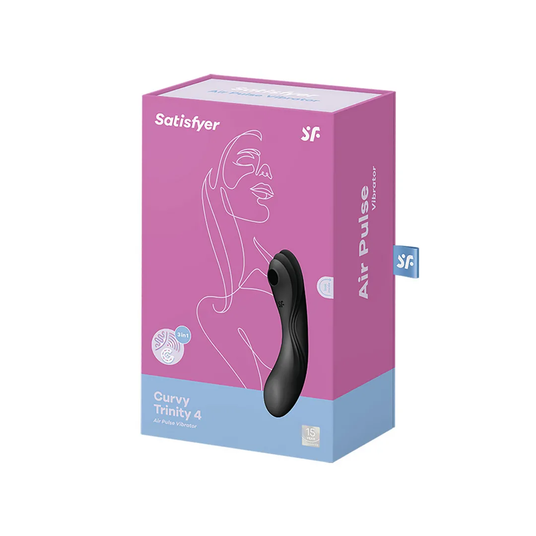 Curvy Trinity 4 - Insertable Air Pulse Vibrator - Zwart