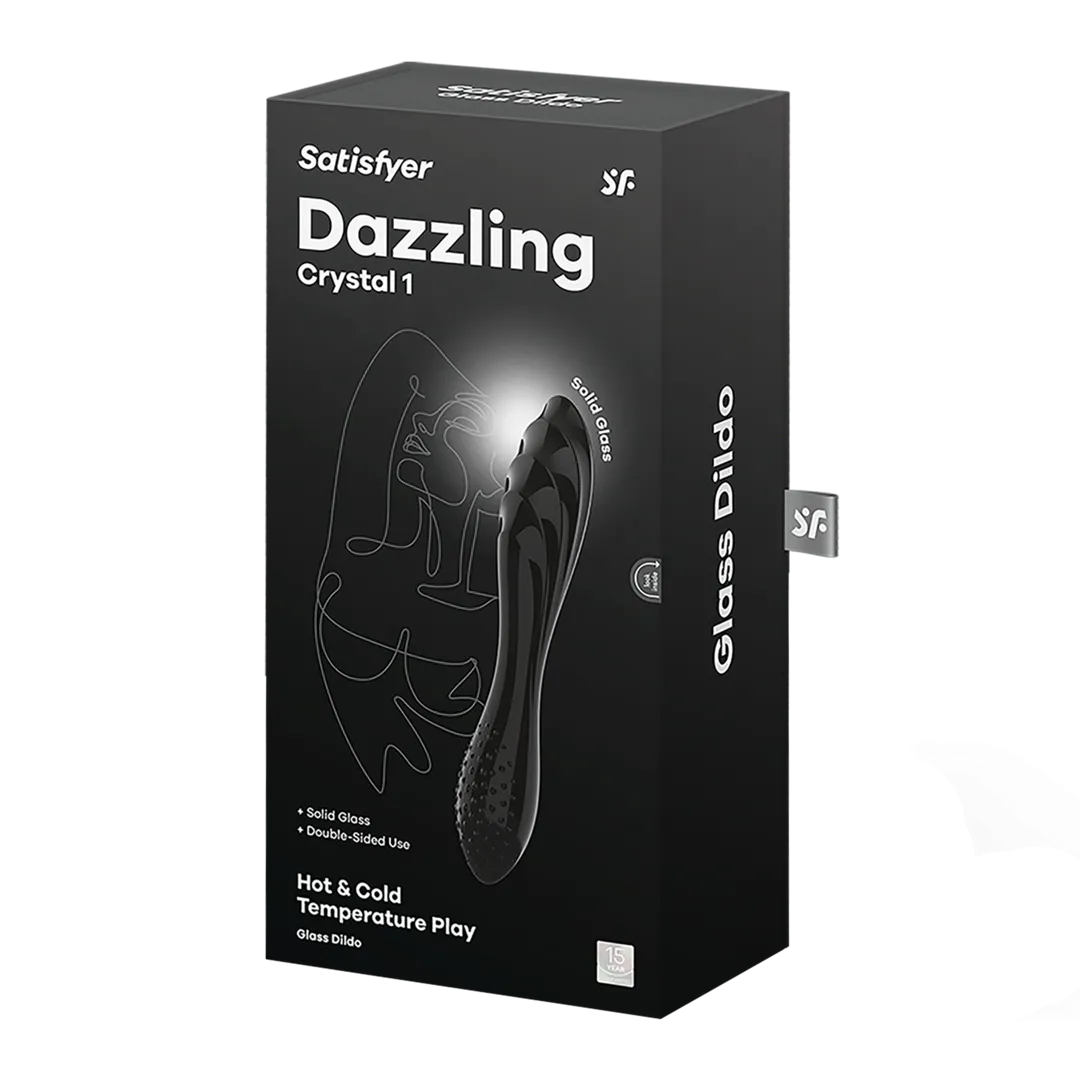 Dazzling Crystal 1 - Glazen Dildo - Zwart