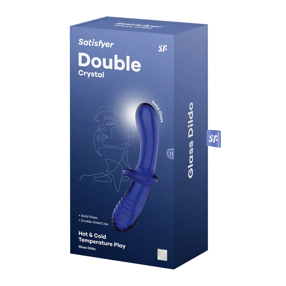 Dubbele Crystal - Glazen Dildo - Lichtblauw