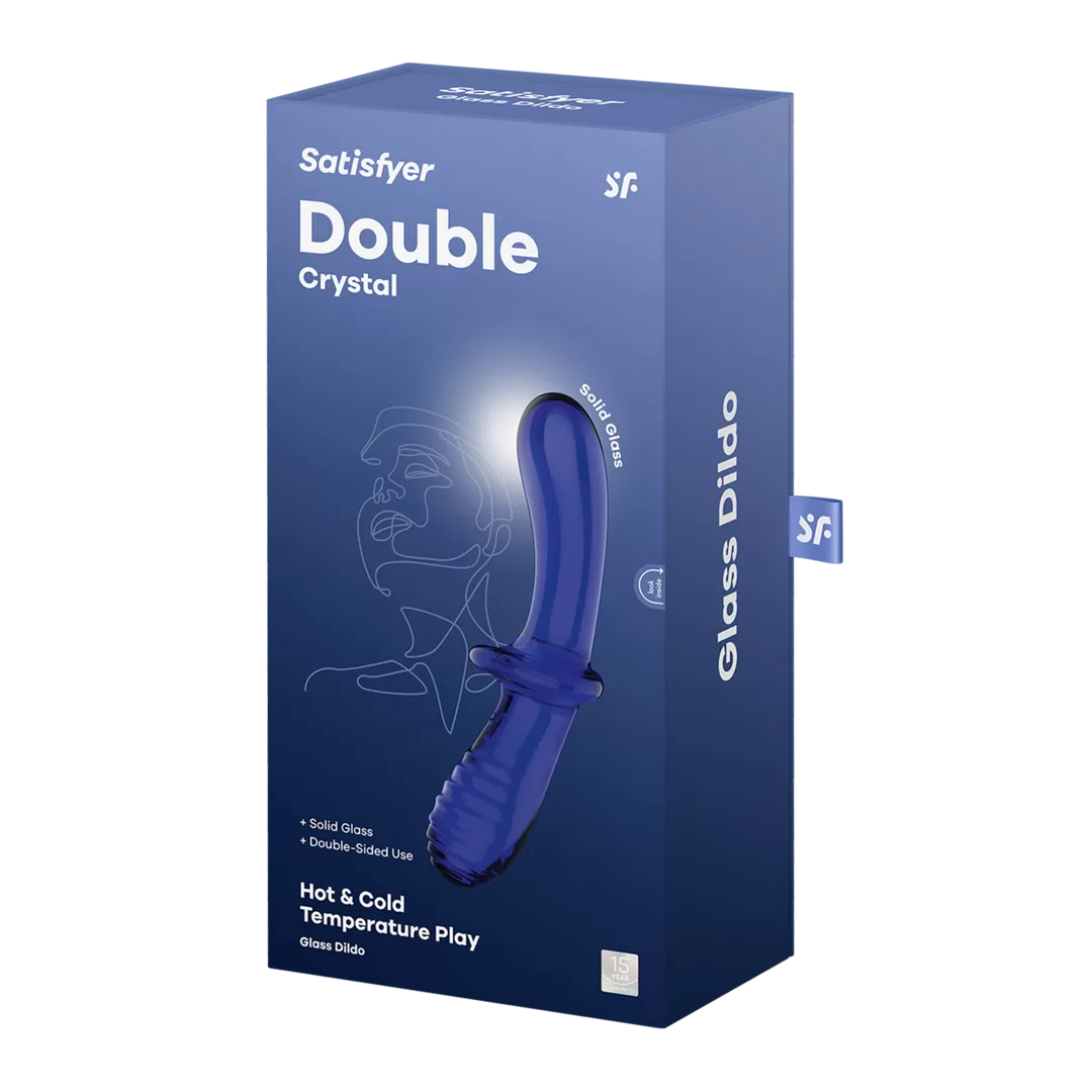 Dubbele Crystal - Glazen Dildo - Lichtblauw