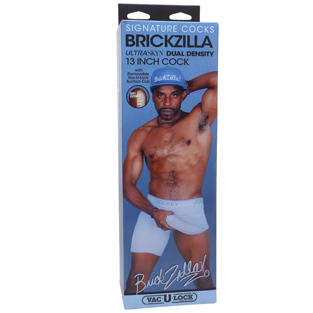 Brickzilla - Realistische ULTRASKYN Dildo - 13 / 33 cm - Chocolade