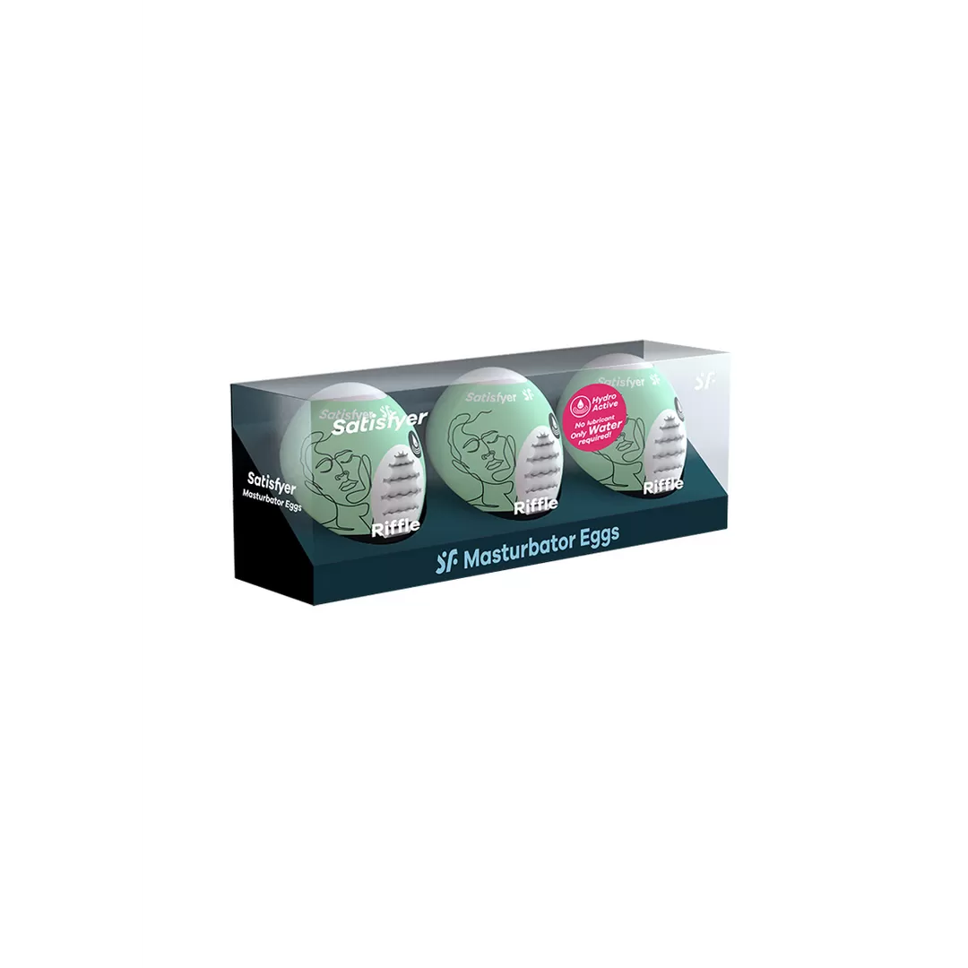 Riffle - Masturbator Egg Set - 3 Stuks - Lichtgroen