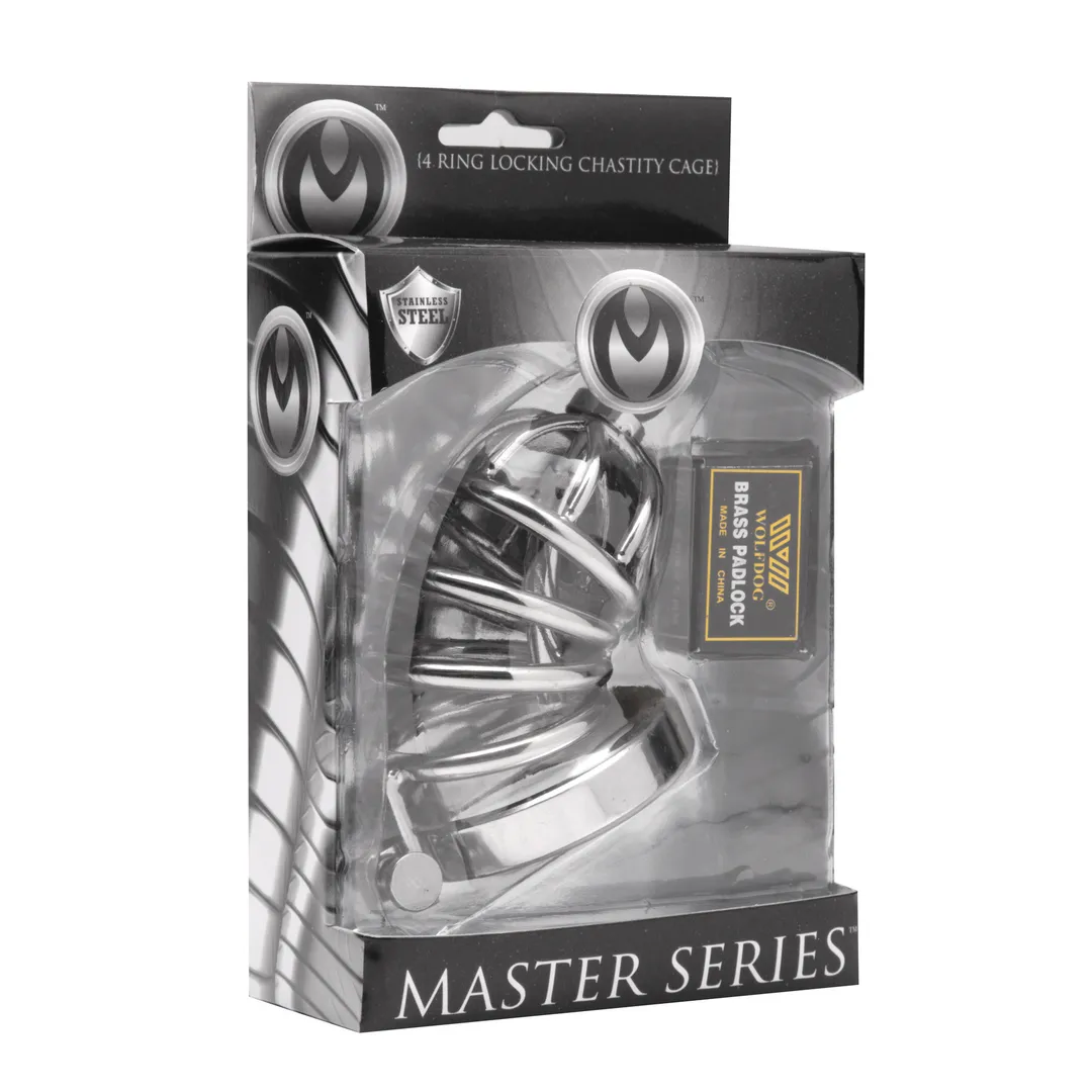 Asylum - Chastity Cage met 4 Ringen - S/M