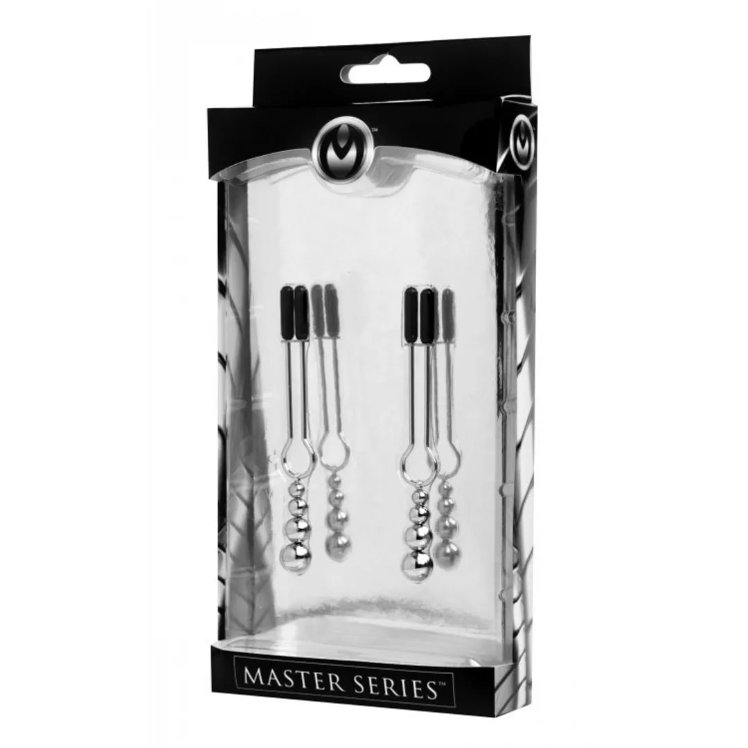 Decoratieve Tepelklemset met Drievoudige Kralen