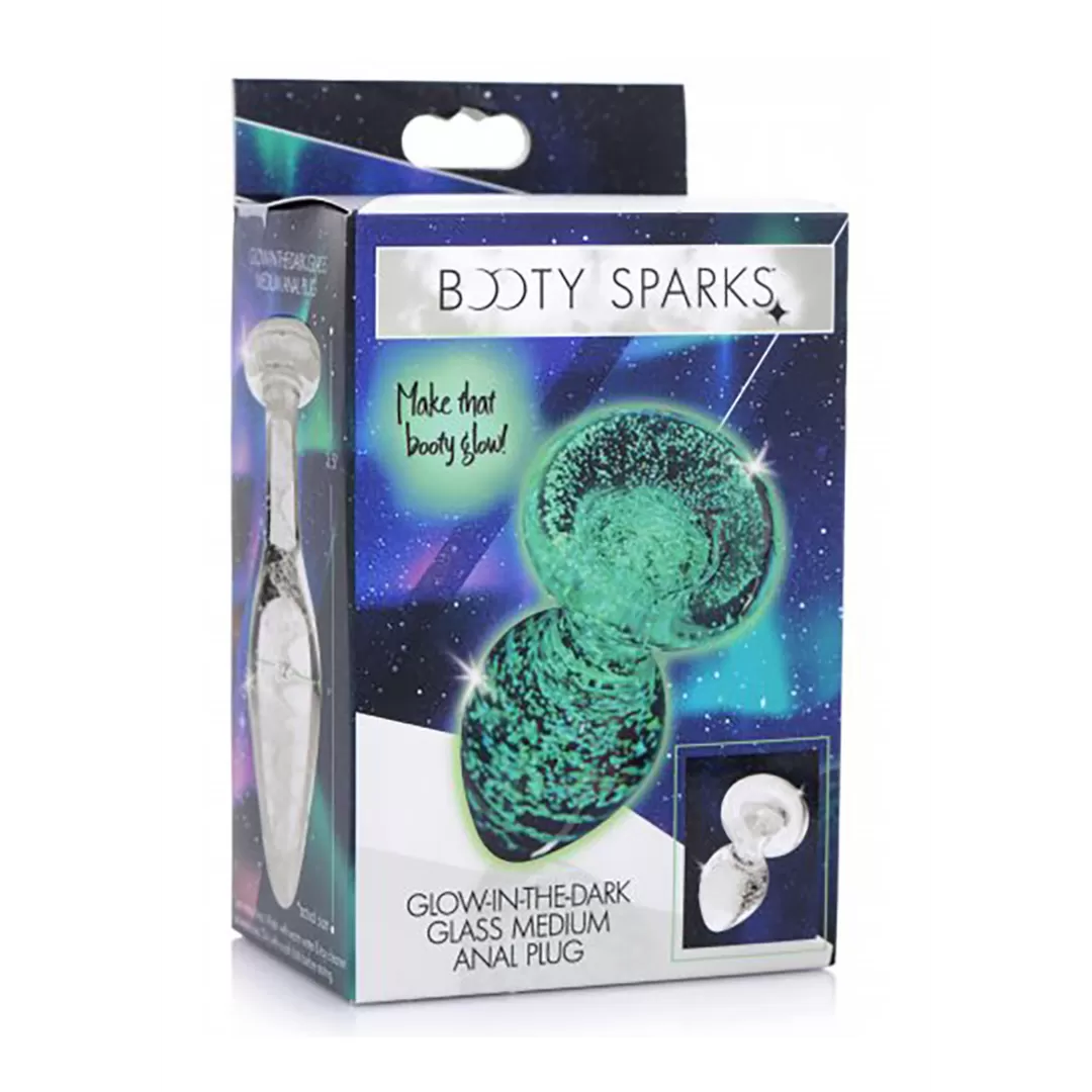 Glow-In-The-Dark - Glazen Butt Plug - Medium