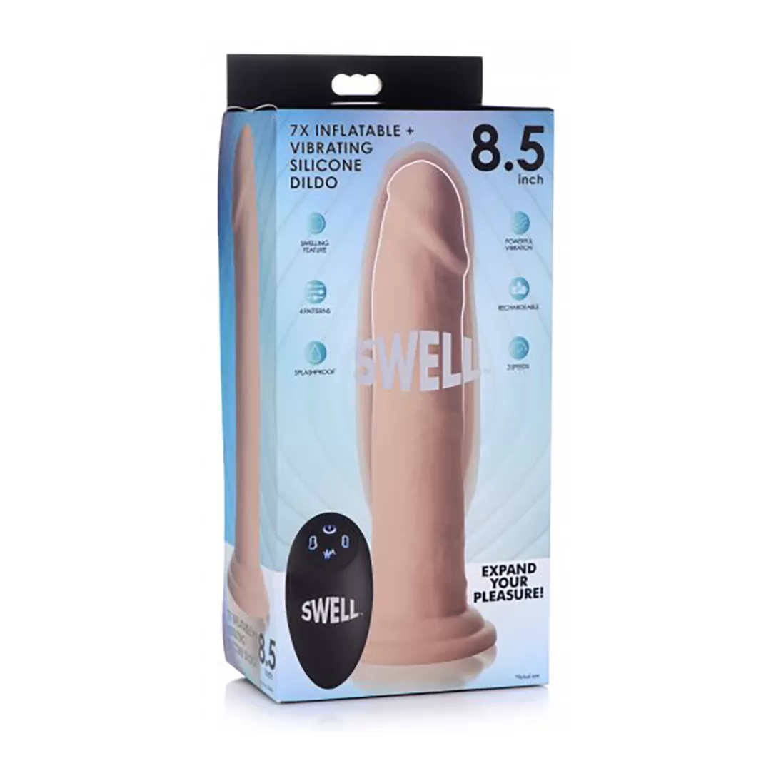 Swell - Opblaasbare en Vibrerende Silicone Dildo - 7 / 18 cm