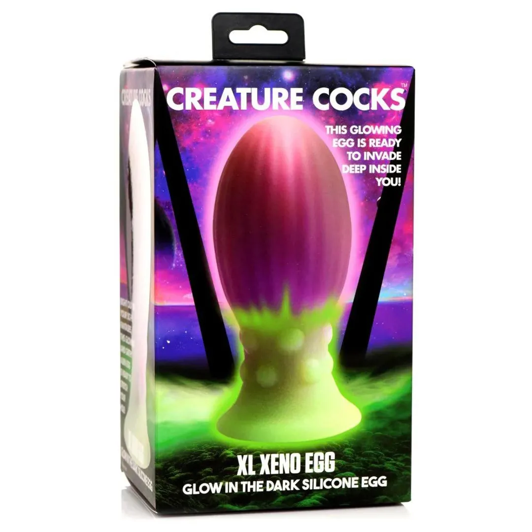 Xeno Egg - Glow in the Dark - Siliconen Ei - XL - Roze