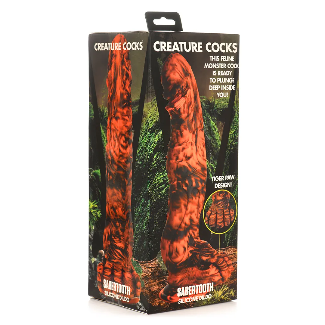 Sabretooth - Silicone Dildo - Oranje/Zwart