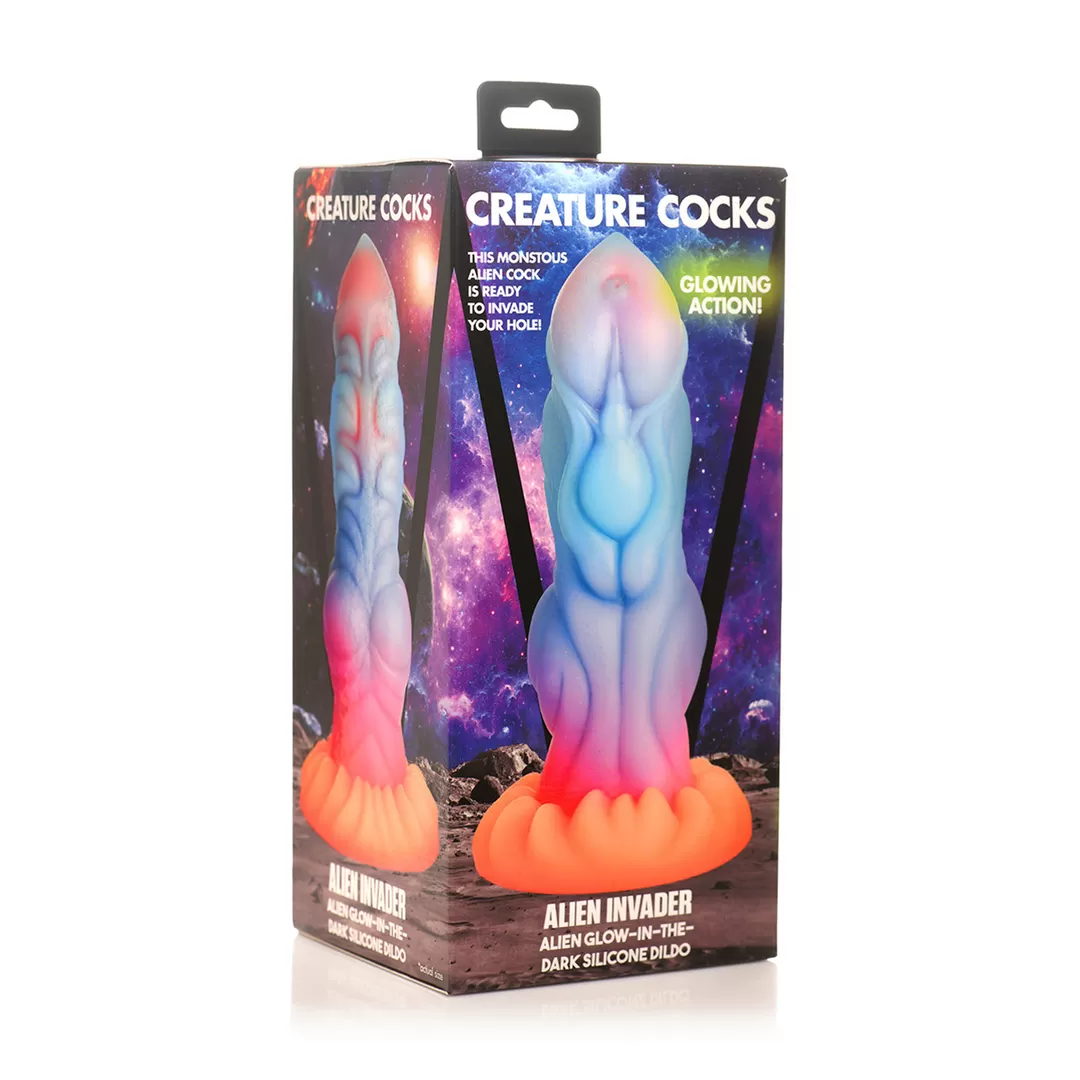 Alien Indringer - Alien Glow-in-the-Dark Siliconen Dildo