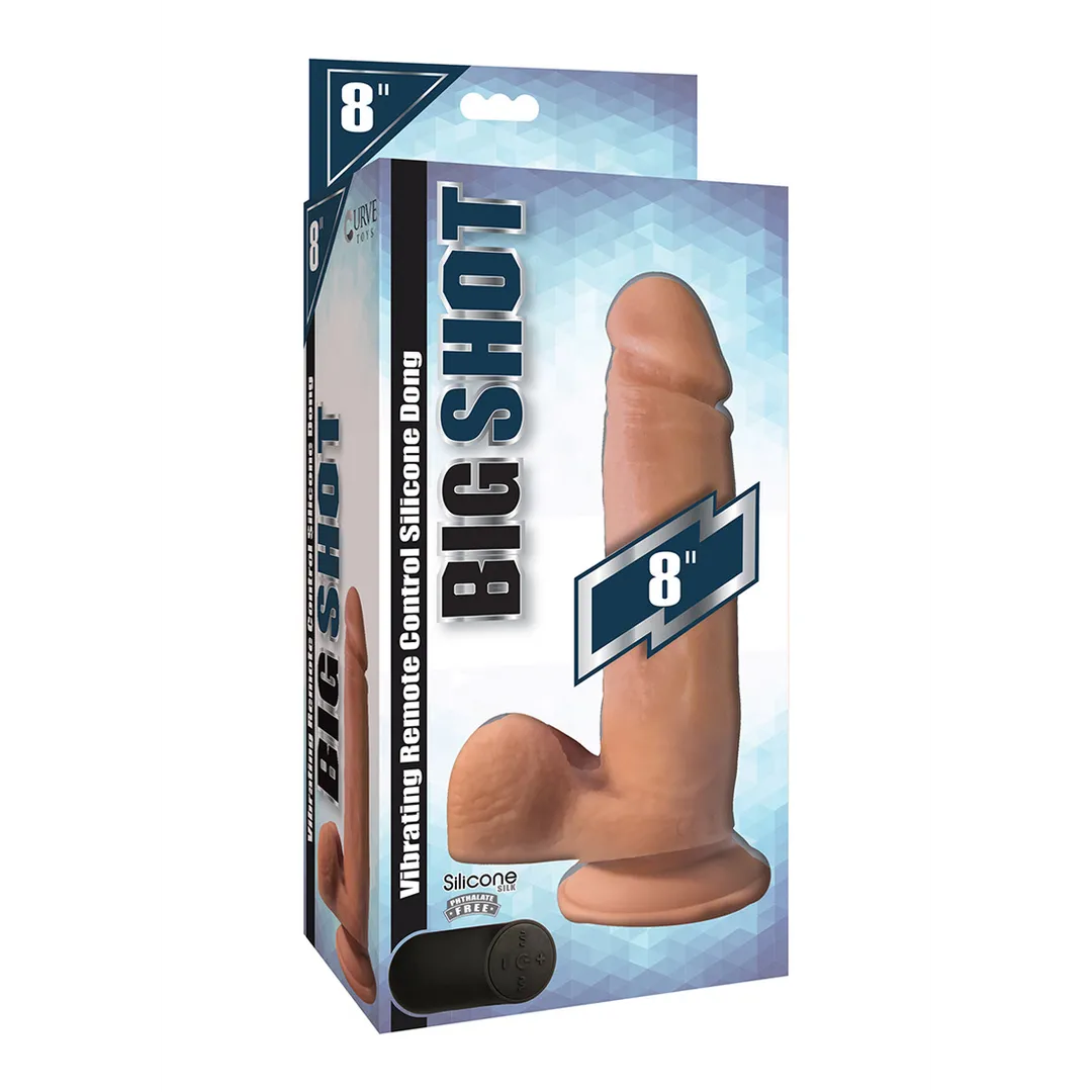 Vibrerende Afstandsbediening Siliconen Dildo met Ballen - 8 / 20,5 cm