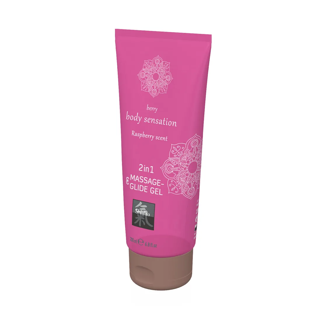 2 in 1 Massage en Glide Gel - Framboos - 7 fl oz / 200 ml