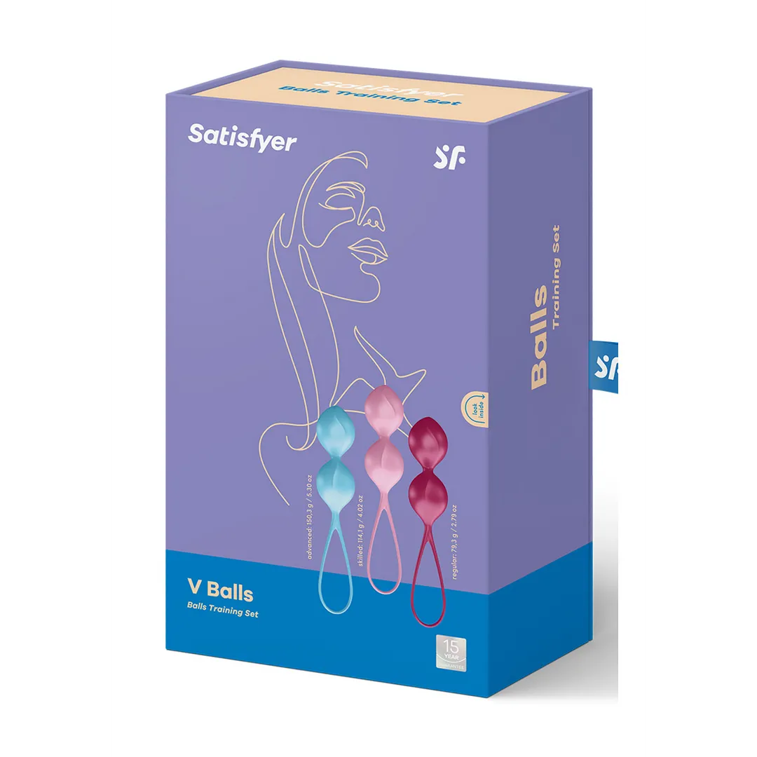V Balls - Kegel Balls - 3 Stuks - Turquoise/Rood/Roze