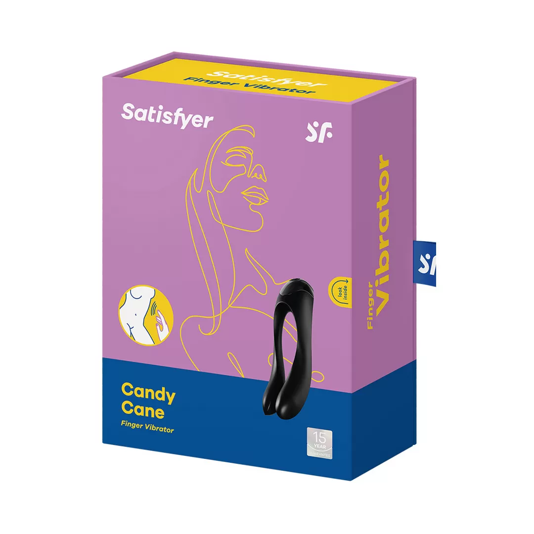 Candy Cane - Vinger Vibrator voor Intieme Zones - Zwart