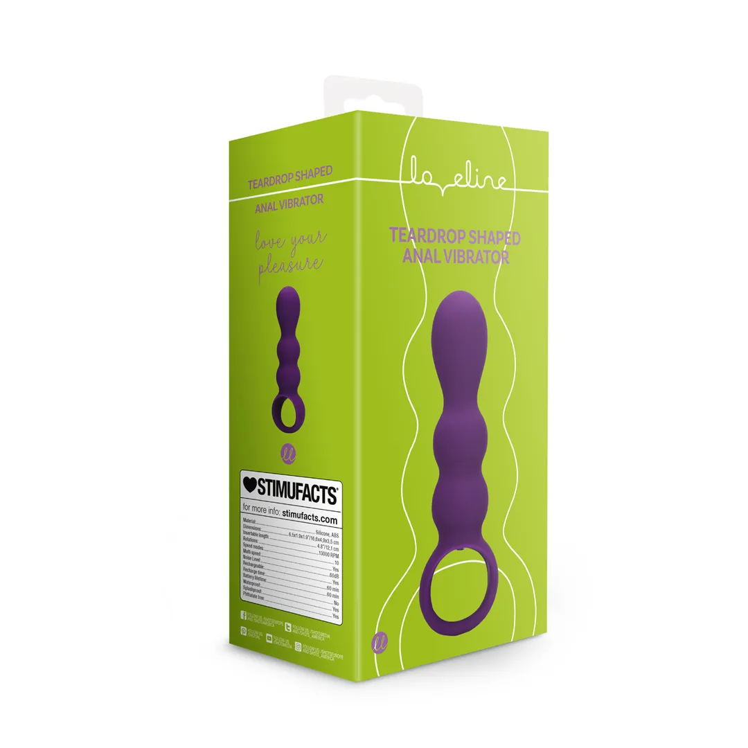 Druppelvormige Anaal Vibrator - Helder Paars