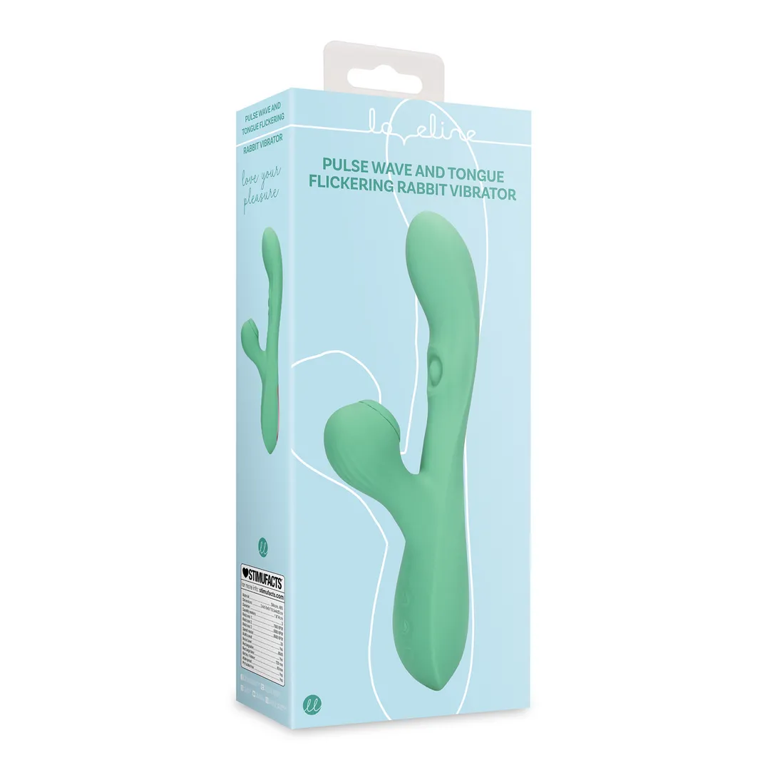 Pulse Wave en Tongue Flickering Rabbit Vibrator - Blue Grass