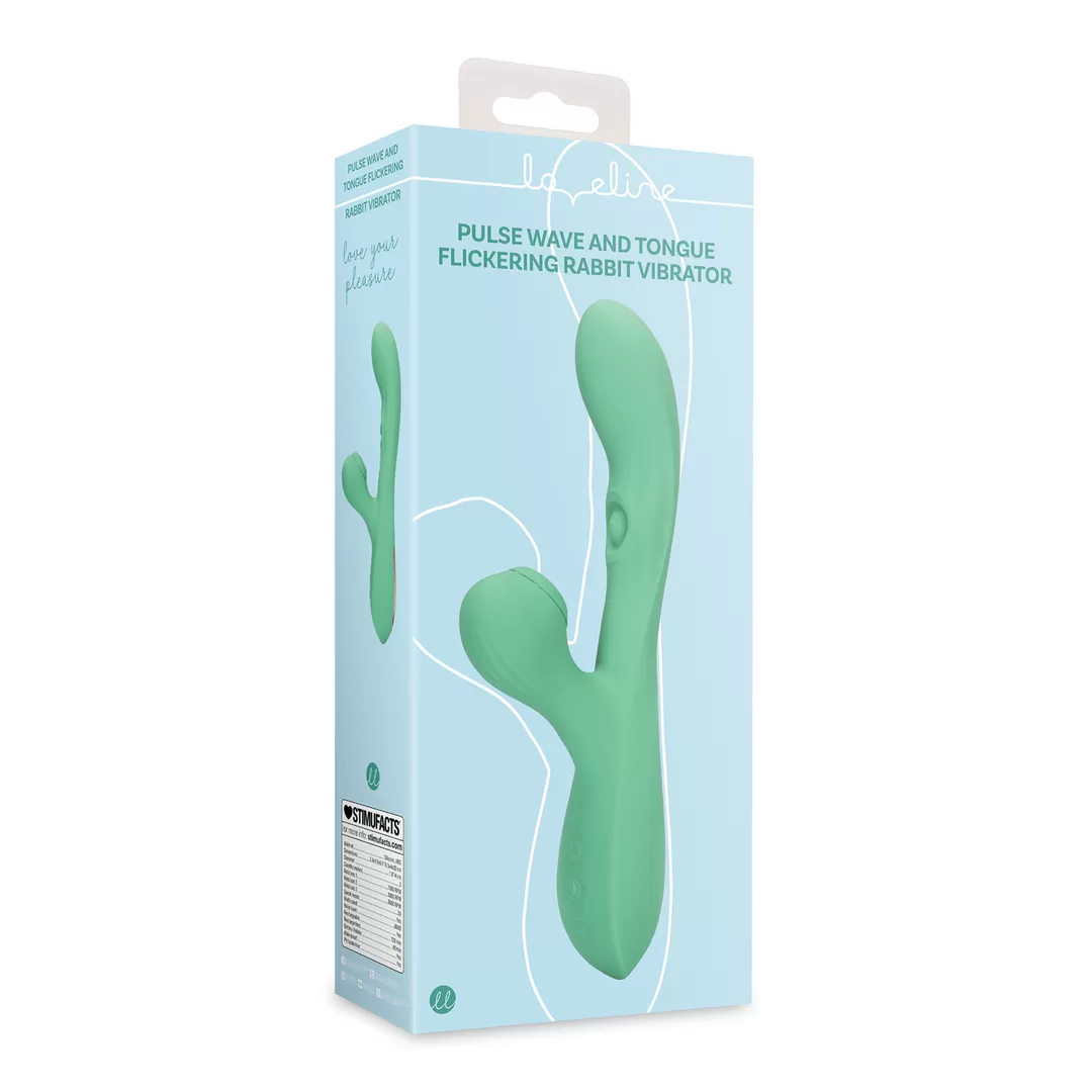 Pulse Wave en Tongue Flickering Rabbit Vibrator - Blue Grass