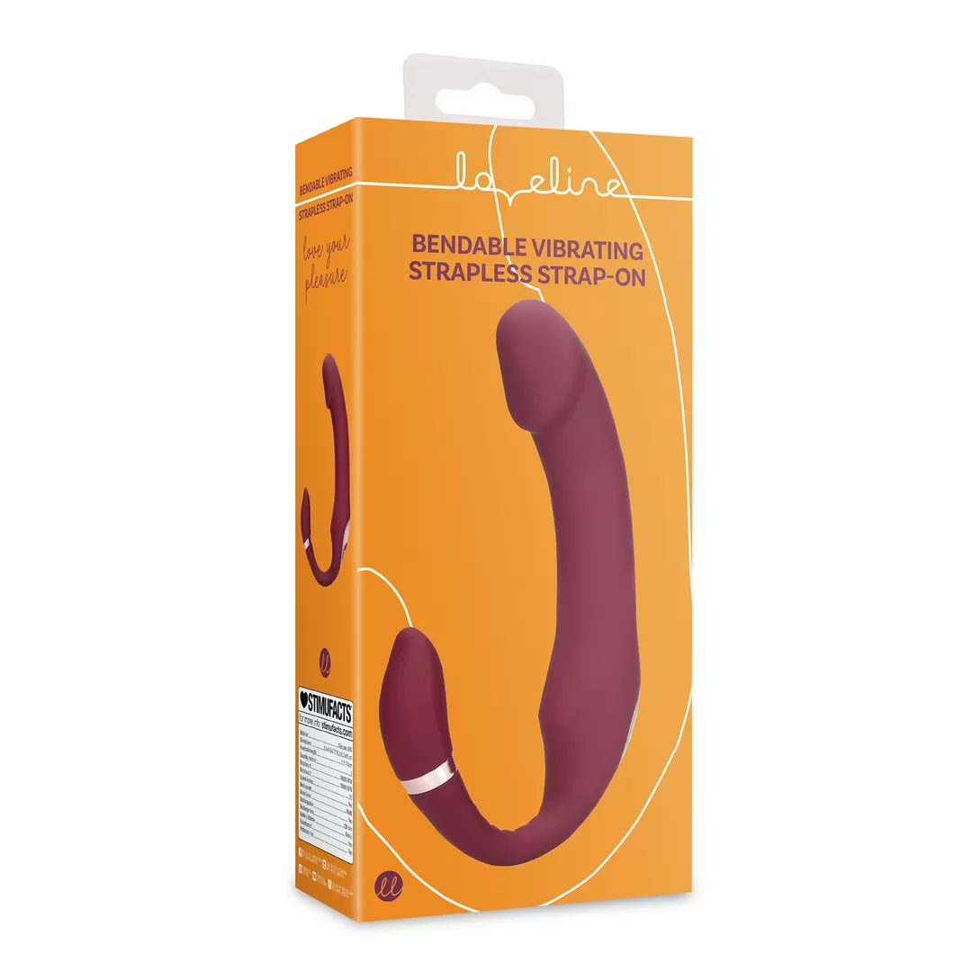 Buigbare Vibrerende Strapless Strap-on - Merlot Druif