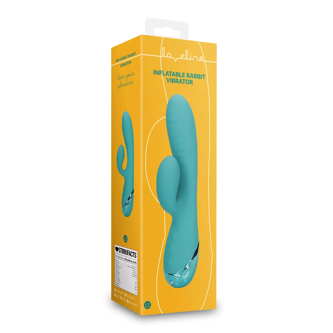 Opblaasbare Konijnen Vibrator - Pauwblauw