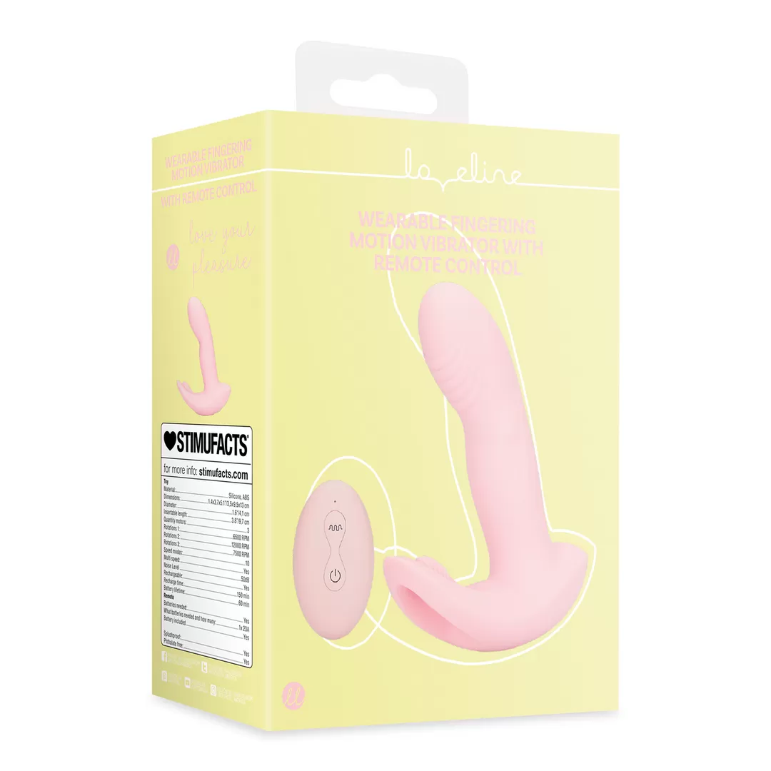 Draagbare Vinger Beweging Vibrator met Afstandsbediening - Cherry Chiffon