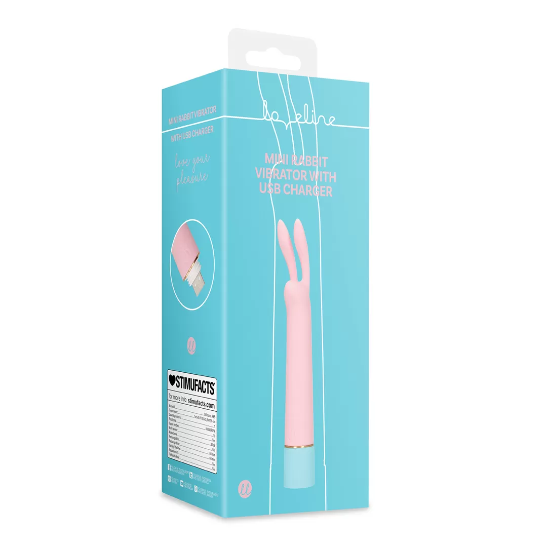 Mini Rabbit Vibrator met USB Oplader - Cherry Chiffon