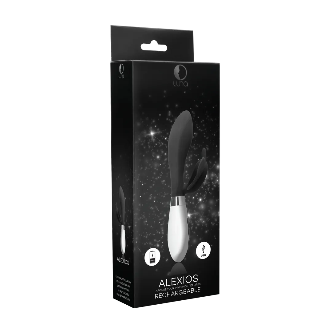 Alexios - Oplaadbare Rabbit Vibrator - Zwart