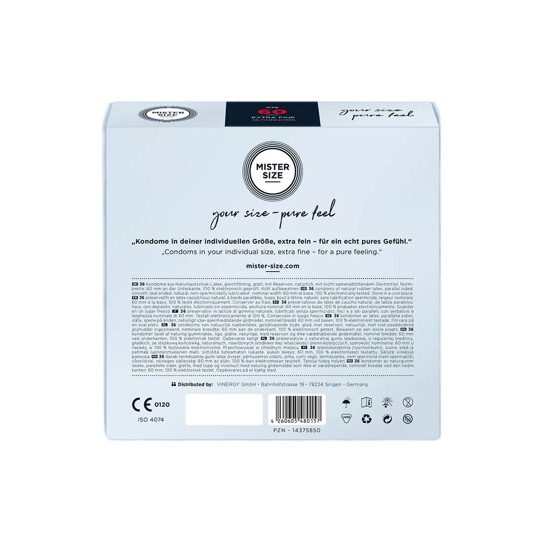 Pure Feel - Condooms 60 mm - 36 Pack