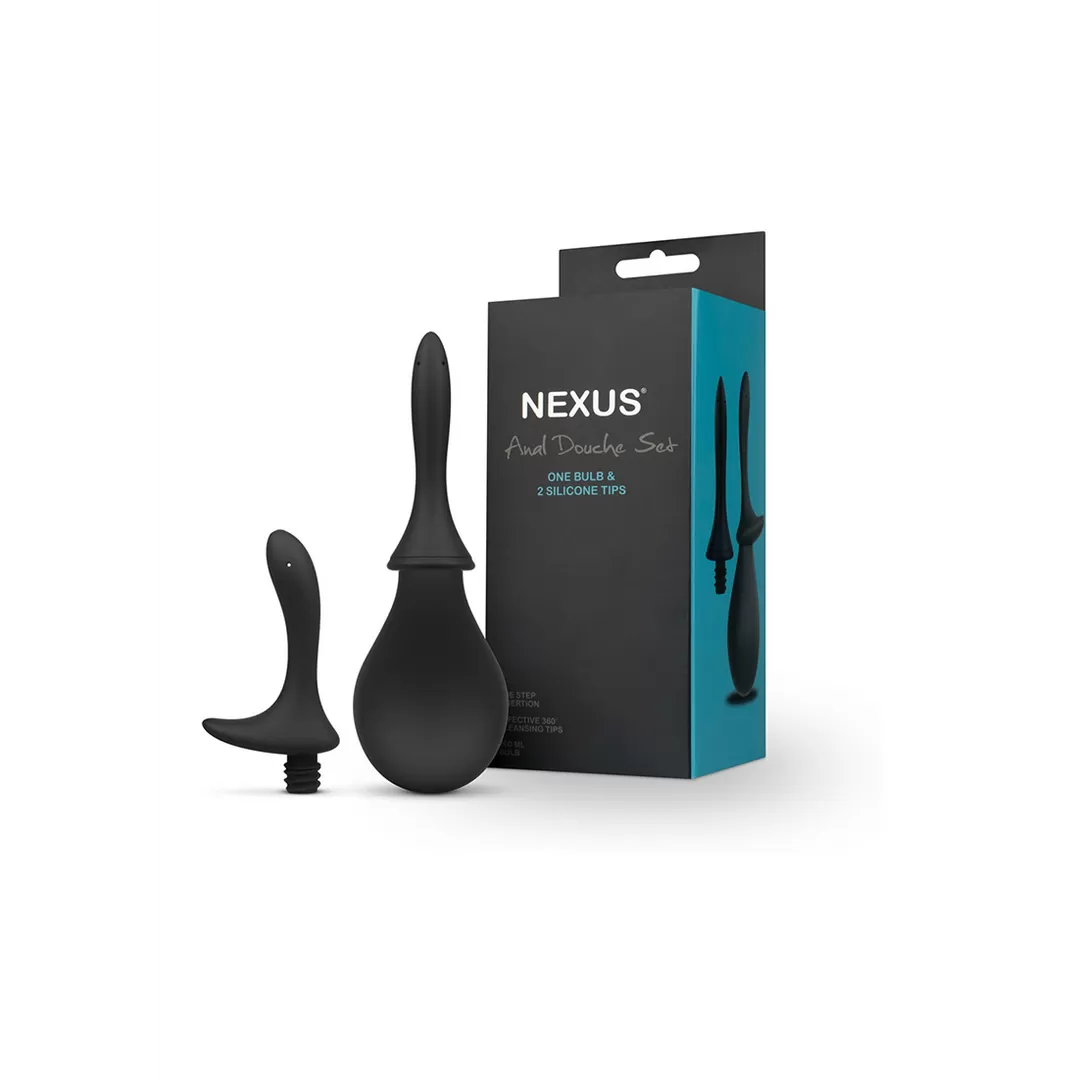 Anal Douche Set met 2 Silicone Tips - 260 ml - Zwart