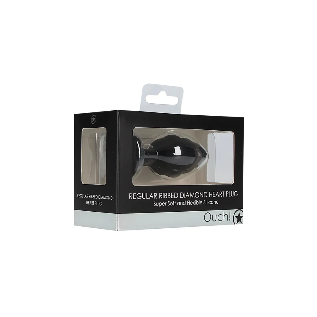 Geribbelde Diamant Hart Plug - Regular