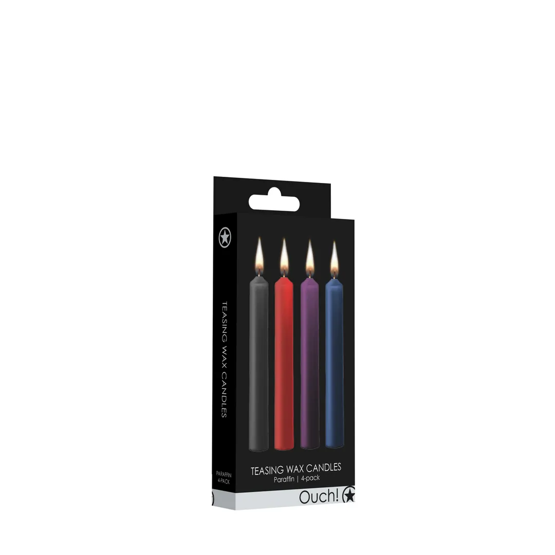 Plagerige Was Kaarsen - 4 Stukken - Multicolor